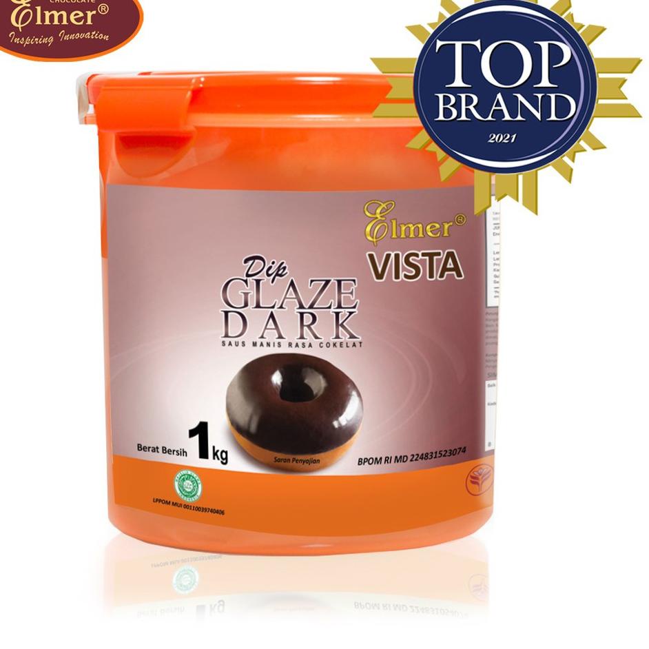 

✱ Elmer Dip Glaze Dark Vista 1 kg | Topping Donat | Selai Roti ❊