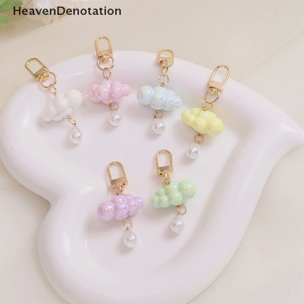 [HeavenDenotation] Kreatif Cloud Key Holder Acrylic Gantungan Kunci Awan Mini Hadiah Handbag Ornamen Multi-Warna Cloud Key Holder HDV