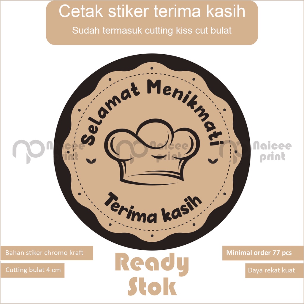

stiker chromo kraft stiker label makanan kraft murah
