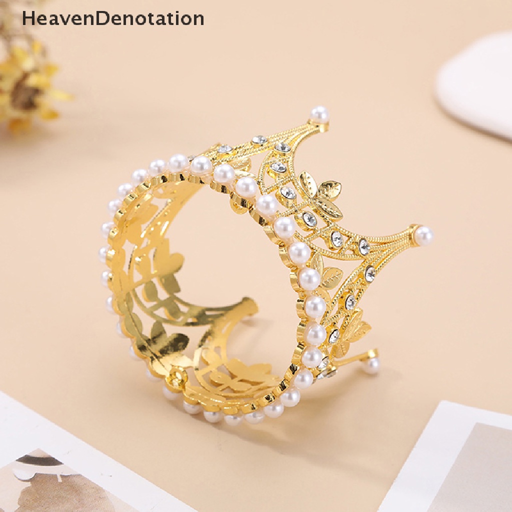[HeavenDenotation] 1pc Mini Mahkota Putri Tiara Romantis Mutiara Garland Anak Hiasan Rambut Dekorasi Pernikahan Perhiasan Rambut HDV