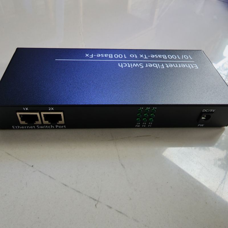 Media Converter 6-port 100M/SC/20KM (3A+3B) 2-port RJ45