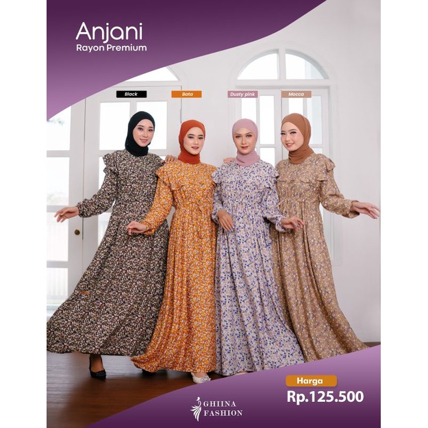 ANJANI DRESS❣️ghina MIDI❣️rayon premium ❣️ blouse ❣️tunik