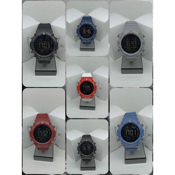 Jam Tangan Pria Alexandre Christie 9386 AC9386 AC 9386 Digital Tali Karet / Rubber