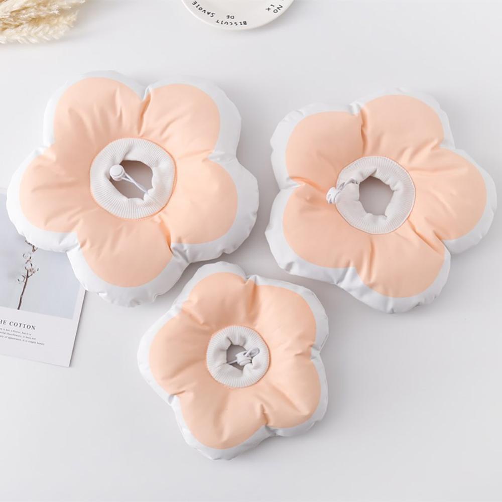 Timekey Lovely Flower Lembut Elizabeth Ring Adjustable Pet Collar Penutup Kepala Tahan Air Gores Dan Anti Gigit Anjing Kucing Kerah Perlengkapan Hewan Peliharaan K5T6