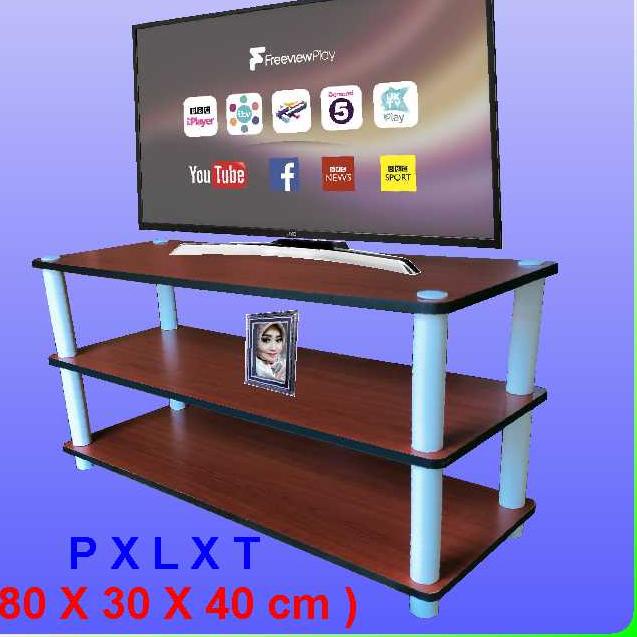 ➲ RS ( Putih) Motif. Rak TV 3 Susun, Meja Rak TV Jumbo, Rak TV Murah, Meja TV, lemari Rak TV Min ☆