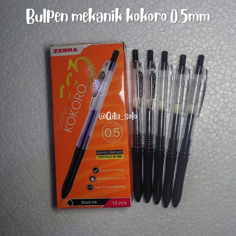 

(1 BIJI)Bolpoin Gel / Gel Pen / Pena Gel Zebra Kokoro 0,5 mm