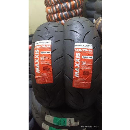 sepasang new ban tubles maxxis victra s98 st, 120/70-14 &amp; 140/70-14. produk dijamin asli ori !!! free pentil !!!