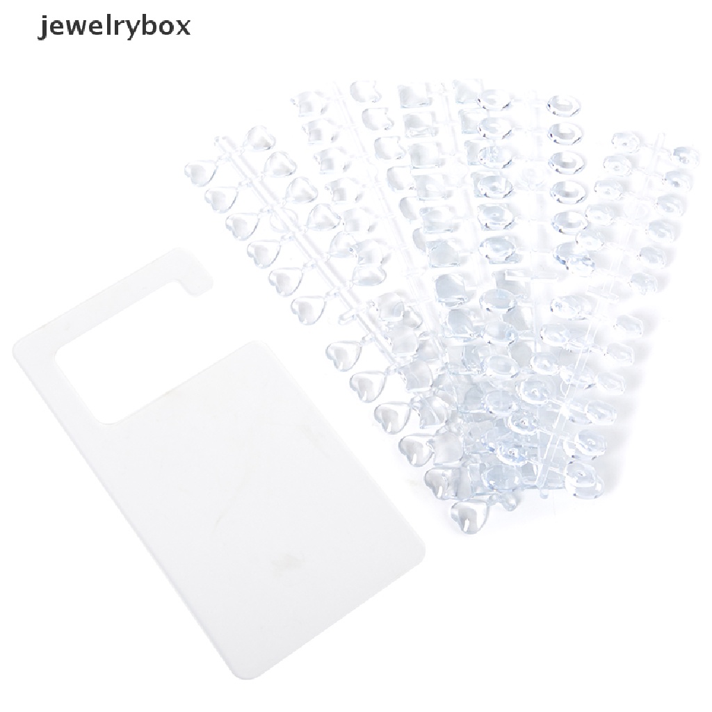 [jewelrybox] Akrilik Bening Praktek Oval Persegi Bentuk Hati Alat Paku Nail Color Card Display Butik