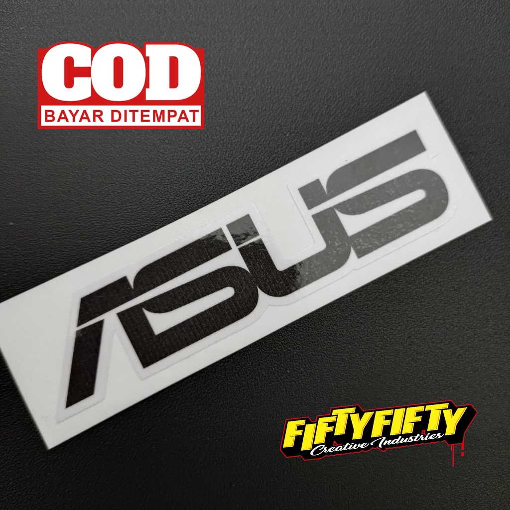 Stiker Print Cut ASUS Stiker Printing Laminasi Glossy Stiker Motor Mobil Helm Sudah Membentuk Pola Desain