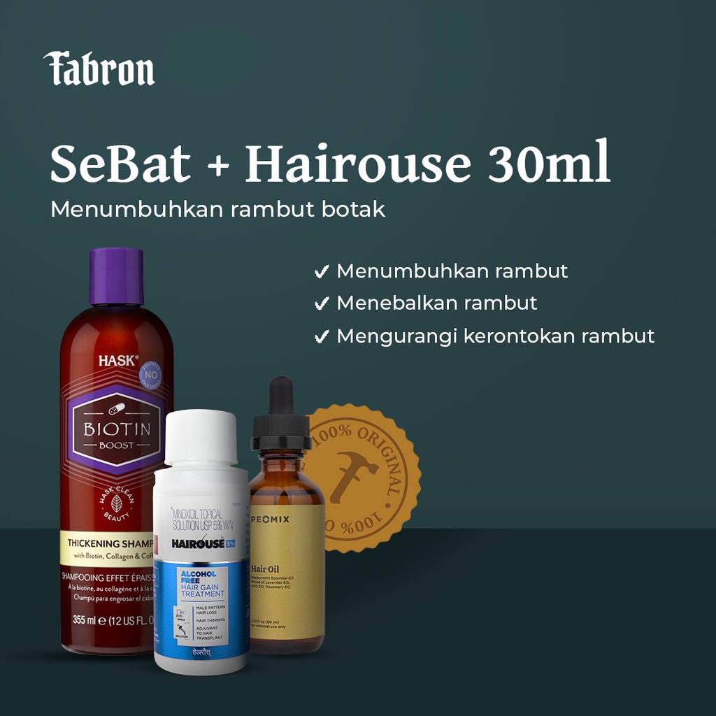 Sebat + Minoxidil - Paket Perawatan Rambut Botak