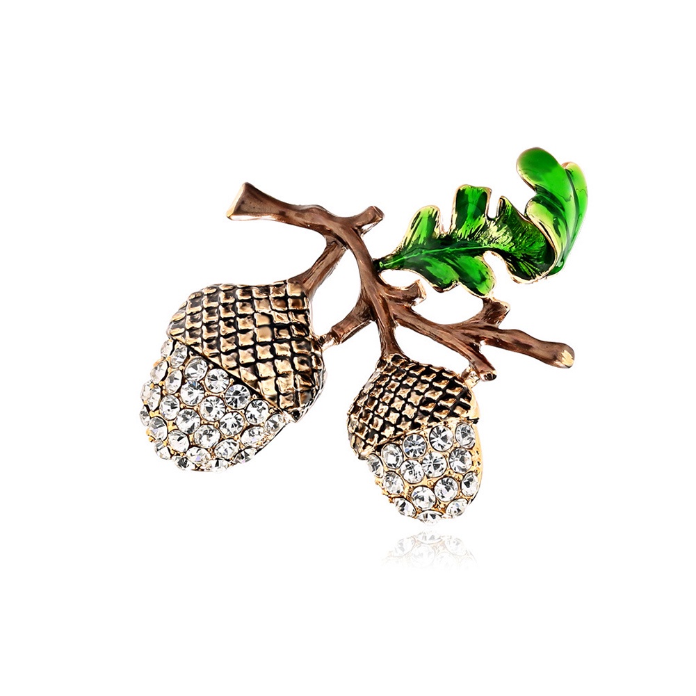 Fashion Alloy Pine Tower Bros Pin Berlian Imitasi Tanaman Bros Anti-Silau Pakaian Pin Wanita Perhiasan Aksesoris Hadiah