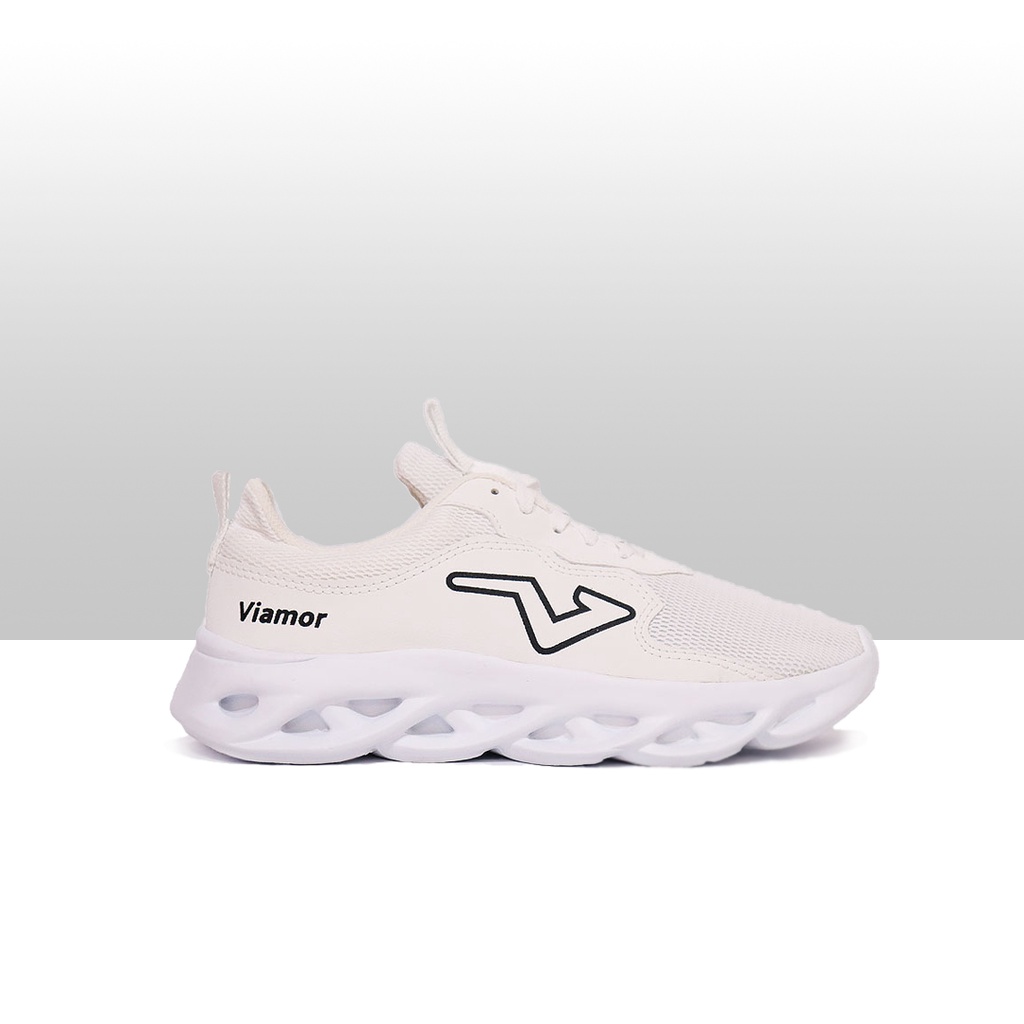 Sepatu Sport Viamor Hero Sneakers Runing Olahraga Pria Wanita Full Putih