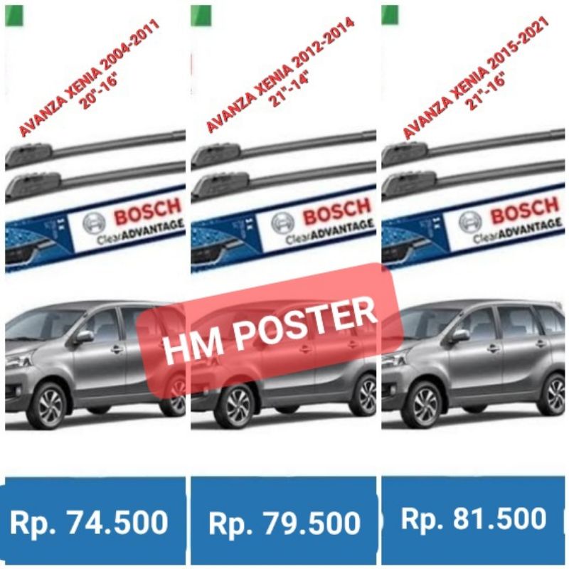 WIPER BOSCH ADVANTAGE AVANZA XENIA