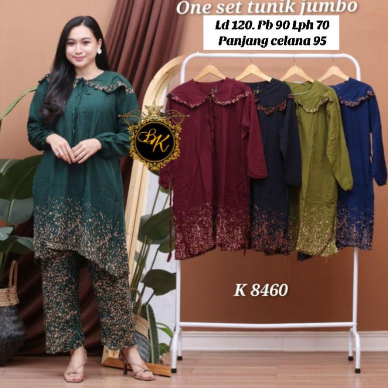 Setelan Lengan Panjang Renda  Ld 120 | Setcel Arabian Jumbo | Setelan Wanita Jumbo