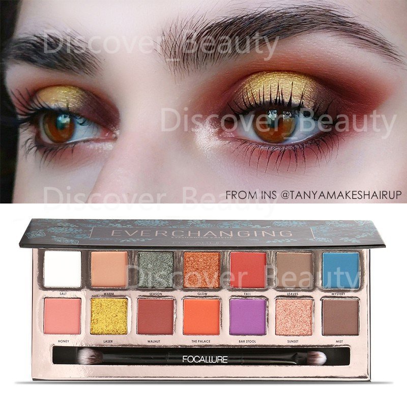 FOCALLURE EVERCHANGING / TROPICAL VACATION Eyeshadow Palette With Brush- 14 Colors