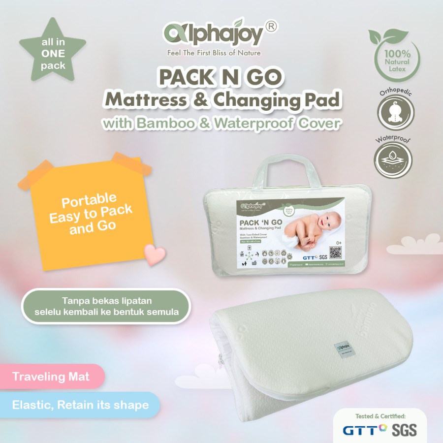 Alphajoy PACK N GO Mattress Changing Pad Latex Waterproof alas bayi