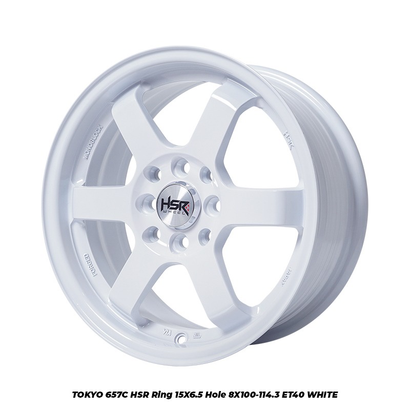 Velg Mobil Racing R15 Untuk BRIO AGYA AYLA Velg HSR TOKYO Ring 15 Baut 4 White