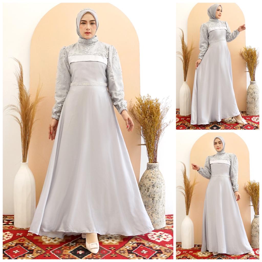 KINAN GAMIS MAXI DRESS PREMIUM MAXMARA SILK TILE / GAMIS PESTA / GAMIS KONDANGAN / GAMIS LEBARAN / GAMIS EID / GAMIS IDUL ADHA