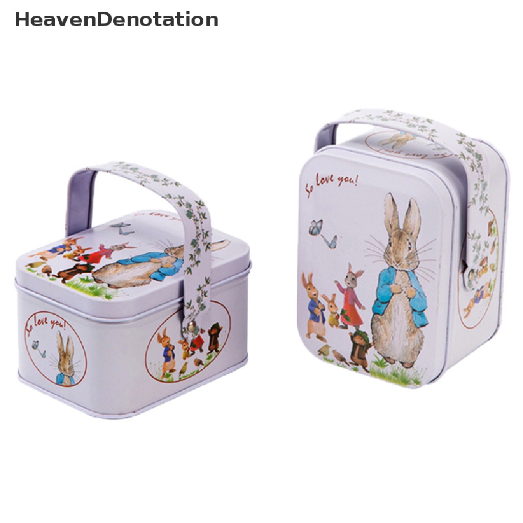 [HeavenDenotation] Vintage Tinplate Little White Rabbit Koper Candy Box Gift Box Penyimpanan Bisa HDV