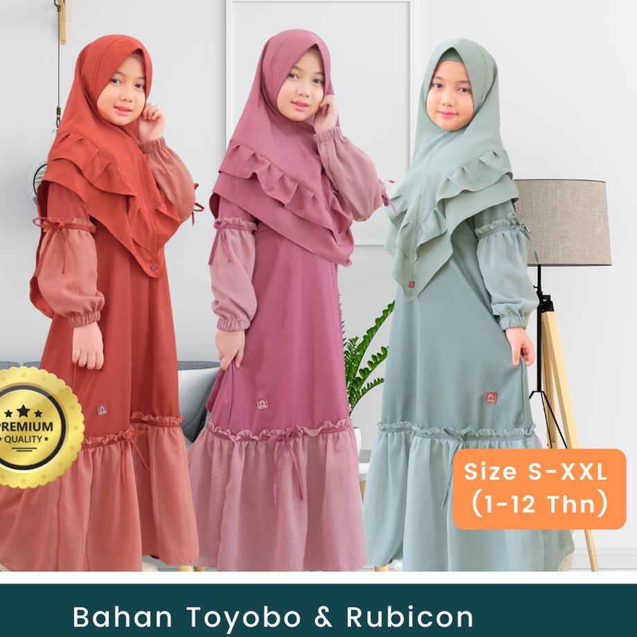 ֍ Gamis Anak Perempuan Baju Muslim Anak Perempuan Busana Muslim Anak Perempuan Bahan Toyobo Premium 