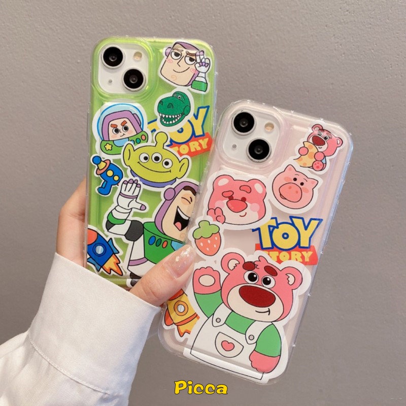 IPHONE Lucu Mandi Lightyear Shockproof Airbag Clear Case Kompatibel Untuk Iphone11 Pro Max 7Plus XR 6 6S 8P Plus X XS Max 14 13 12 Pro Max Cerita Mainan Kartun Lucu Lembut TPU Phone Cover