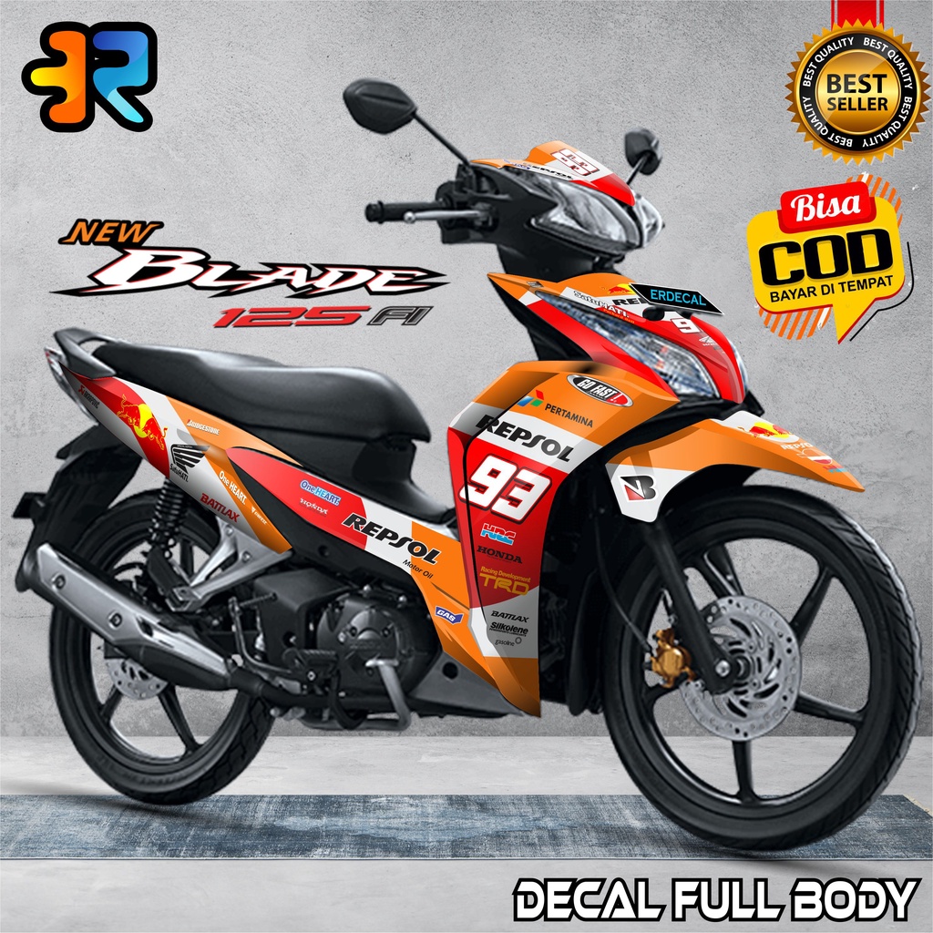 Decal Blade 125 New Stiker Full Body Variasi Desain Repsol 2