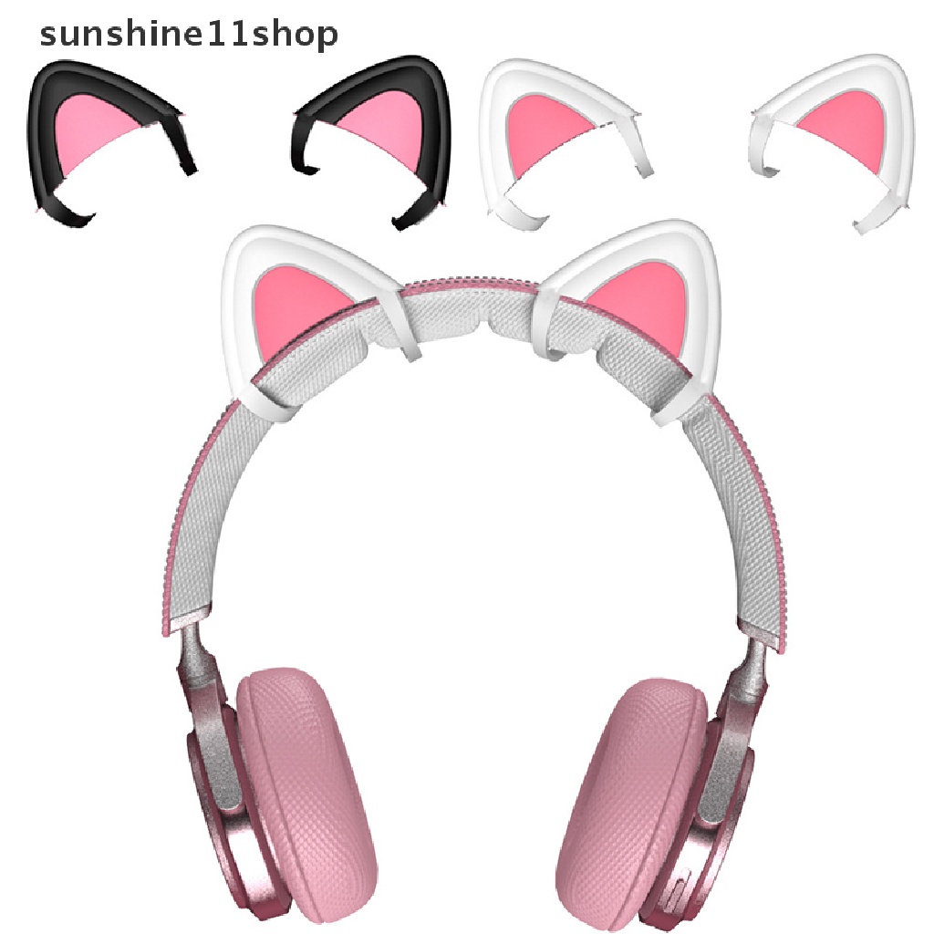 Sho 1Set Universal Headphone Telinga Kucing Headphone Dekorasi Dilepas Headphone Gaming Headset Dekorasi Aksesori Telinga Kucing Kit N