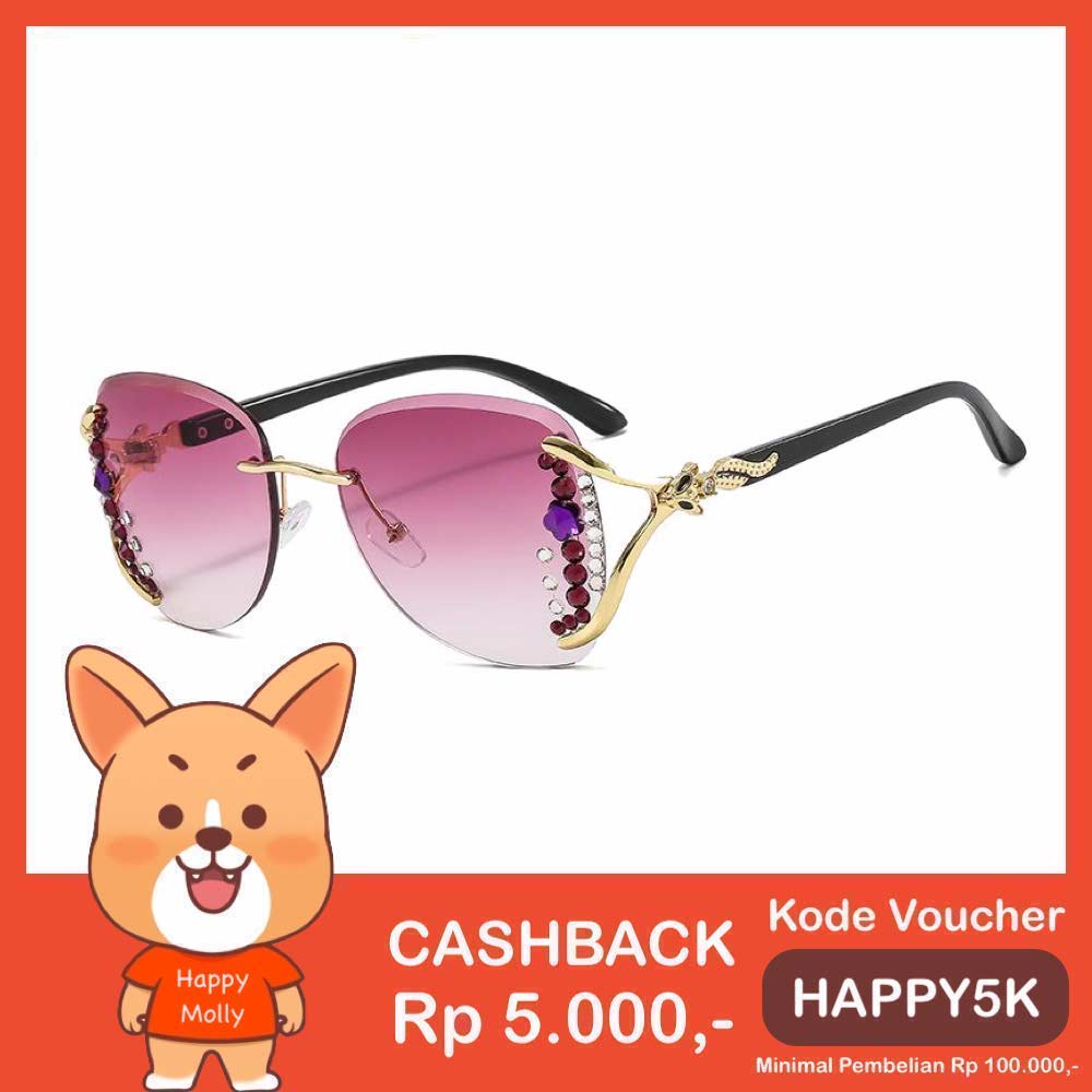 Kacamata UV400 [ Purple ] Anti Radiasi - Sunglasses Wanita Korea - HM8162