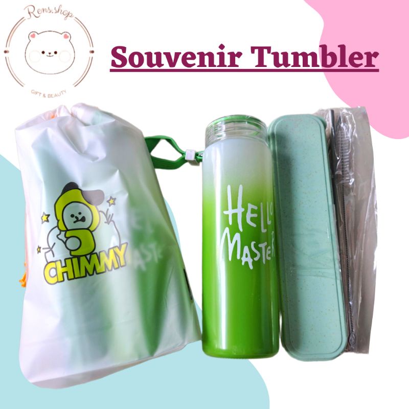 Souvenir Tumbler kaktus souvenir ultah murah souvenir botol kaca tumbler hello master