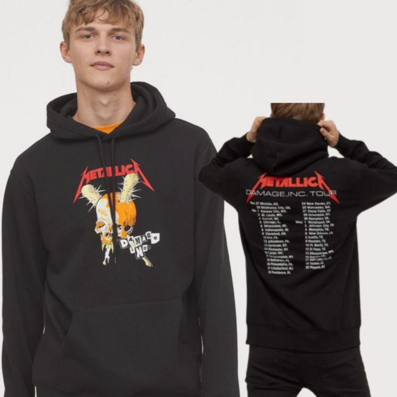 Hoodie Metallica Black Hitam Pria Wanita Cewek Cowok Free Paper Bag