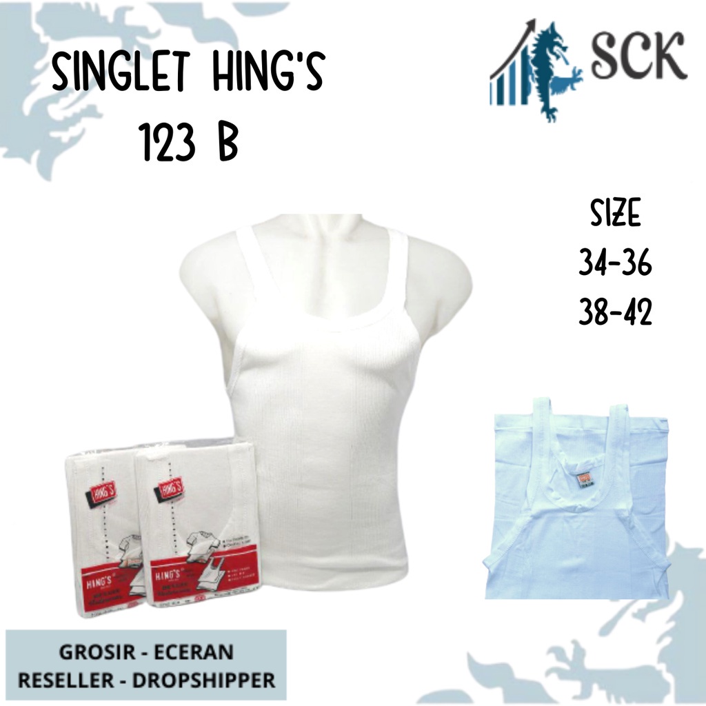 Singlet Pria HING Putih Polos 32-42 / Singlet Pria HINGS / Kaos Dalam Laki  / Pakaian Dalam Pria Hings - sckmenwear GROSIR