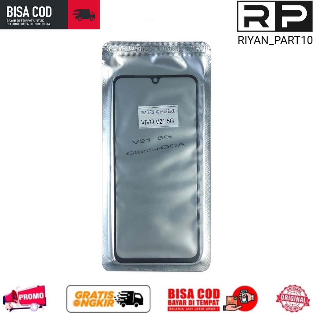 Kaca Lcd + Lem Oca Oca VIVO V21 5G - Kaca Depan Kaca Touchscreen Glass Lcd Ts Tc