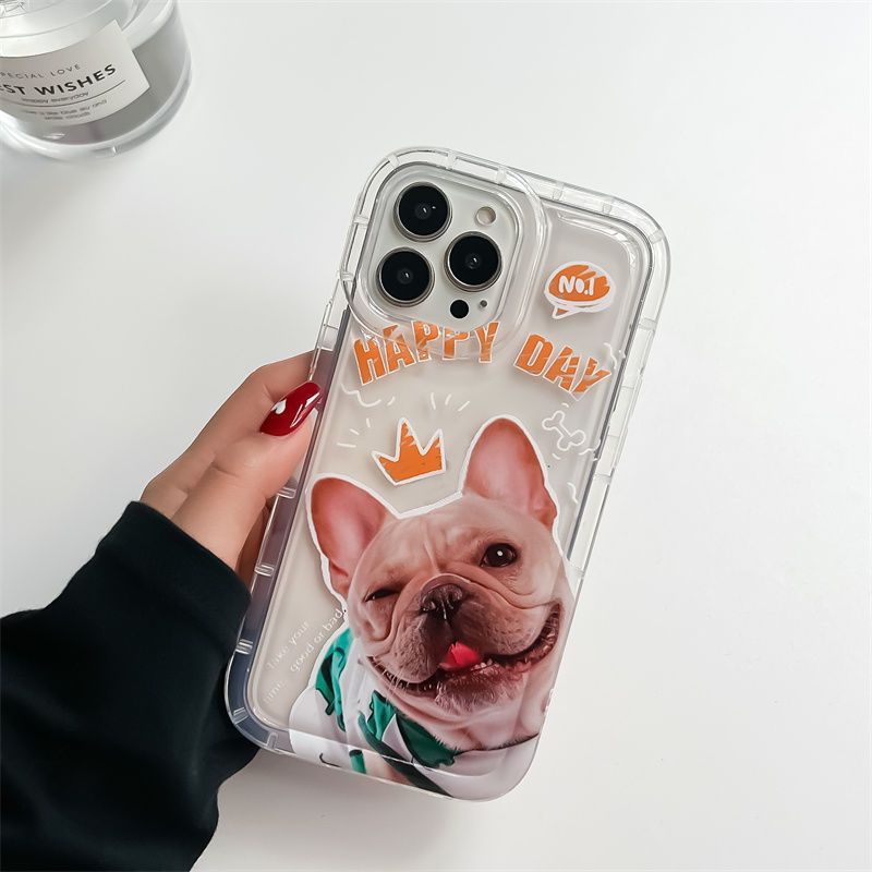 IPHONE Lembut Casing Ponsel Transparan Kompatibel Untuk Iphone14 13 11 12 Pro XS Max X XR 7 8 Plus Anjing Lucu Casing TPU Silikon Shockproof Cover