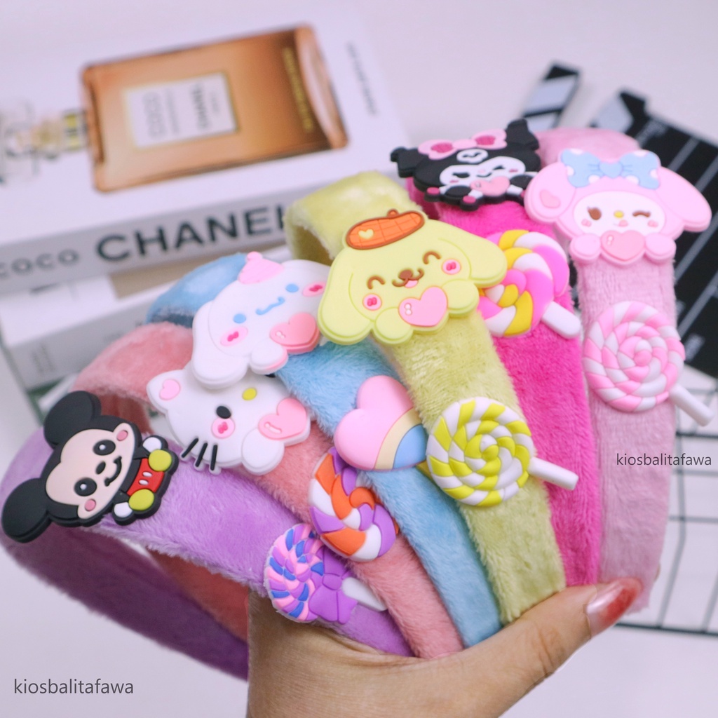 Bando Karakter / Bandana Anak Perempuan Headband kualitas Import Lucu Kerut Boneka Style korean Babycinnamon