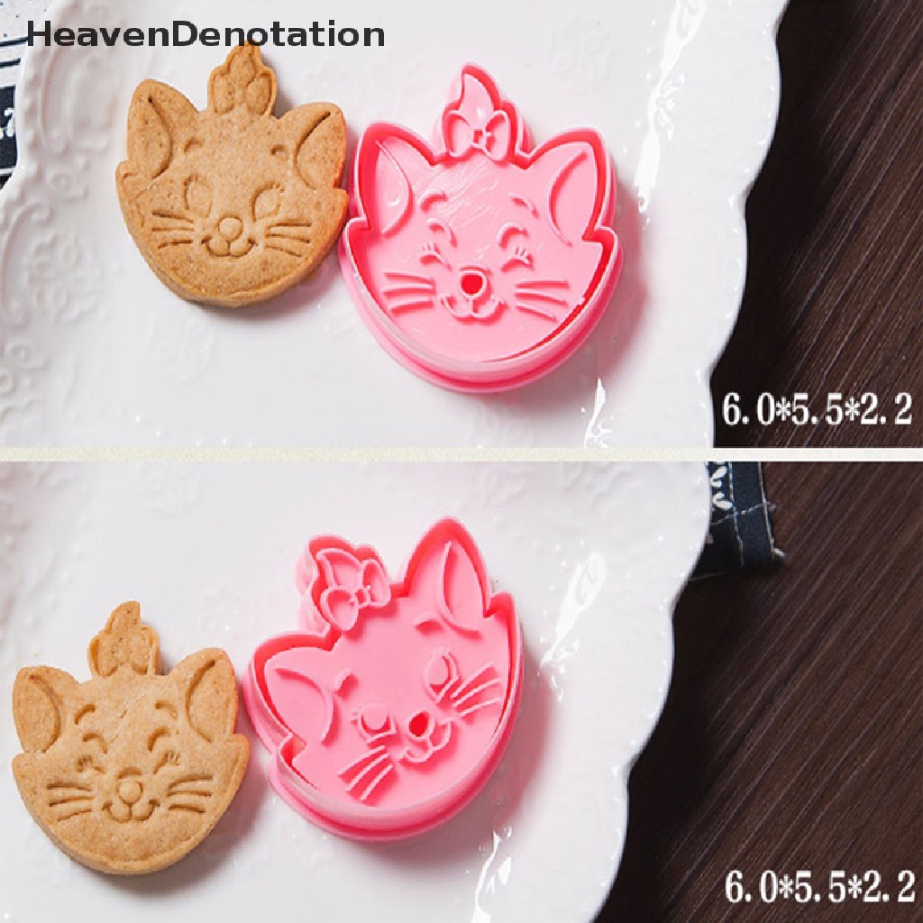 [HeavenDenotation] Cat Cookie Cutter Plastic Biscuit Baking Fruit Cake Kitchen Tools Mold HDV