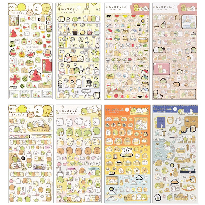 Stiker Kertas Desain Kartun Hewan Sumikko Gurashi Gaya Jepang Untuk Dekorasi Scrapbook