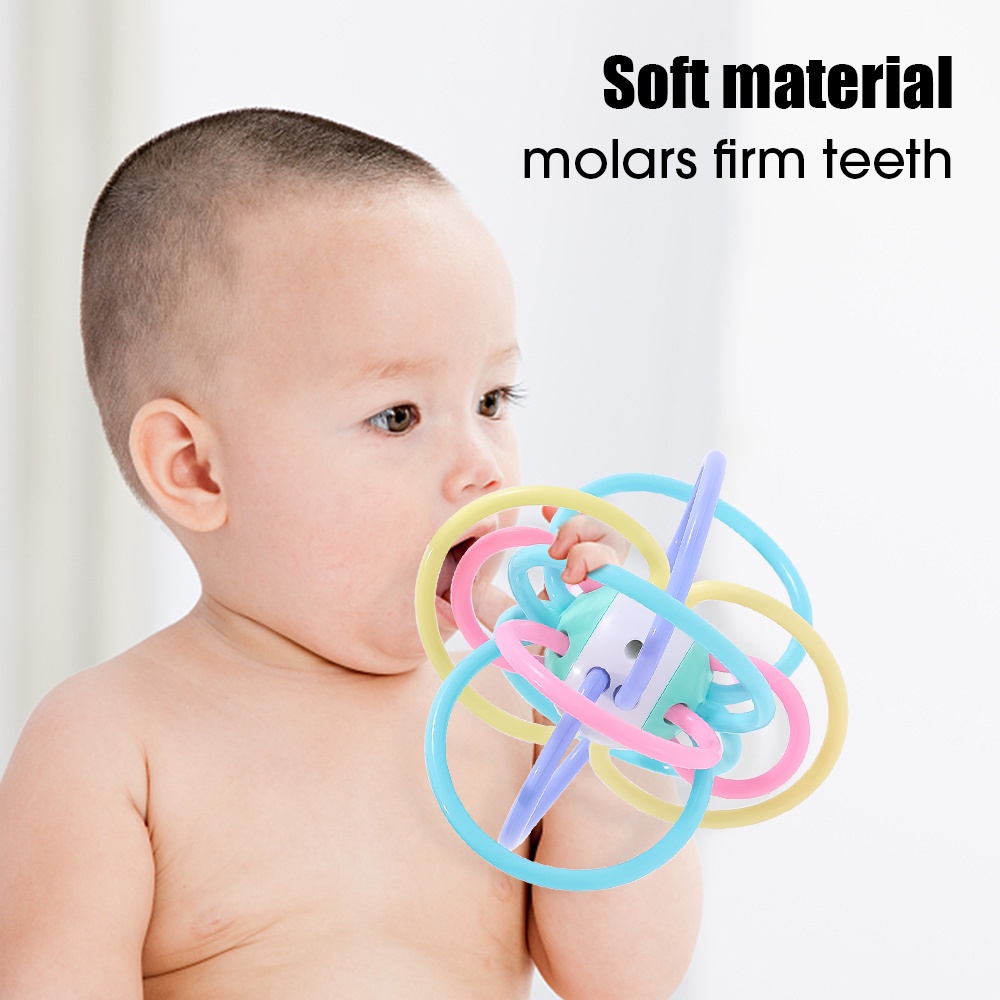 Mainan Bayi Sensory Belajar Mainan Bayi Manhattan Hand Grip Ball Untuk Usia 0-3 Tahun Bayi Karet Lembut Warna Acak Bayi Edukasi Dini Grasp Training Ball Mainan Gigitan Anak