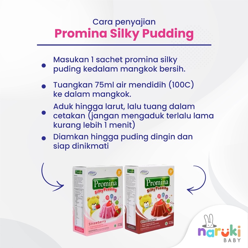 Promina Silky Pudding Strawberry Coklat 100gr Cemilan Bayi Snack Anak