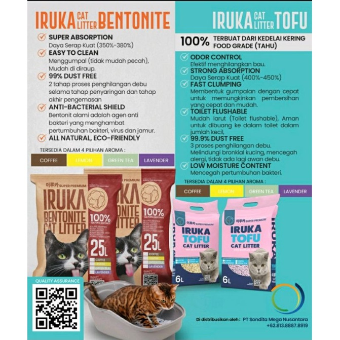 Tofu IRUKA Cat Litter Premium Pasir Tofu Gumpal Wangi