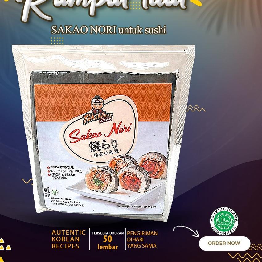 

❆ Sakao Nori Isi 50 Lembar Untuk Kimbab Sushi Kimbab Korea Sakao Nori ✯