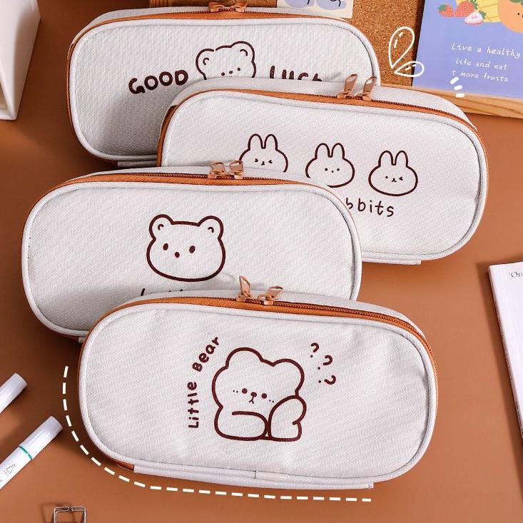 

Kejar Irit [BACA DESKRIPSI] Tempat Pensil Bear Pouch Kotak Kanvas Kapasitas Besar Pencil Case Canvas