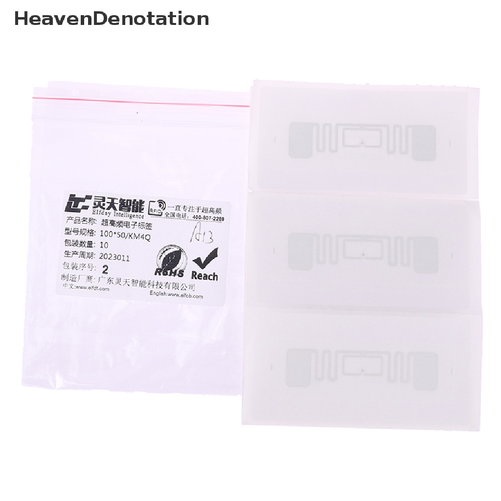 [HeavenDenotation] 10pcs KM4/KM4Q/KU5/U8/U9 Label Stiker Perekat Pasif UHF RFID Tag Dengan Chip HDV