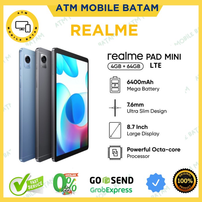 Realme Pad Mini LTE 4GB + 64GB Garansi Resmi Realme Indonesia - Hitam
