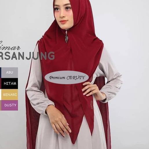 ✬ KHIMAR SYARI TERSANJUNG / JILBAB KHIMAR 2 LAYER CERUTY BABYDOLL / HIJAB INSTANT MENUTUP DADA / JIL