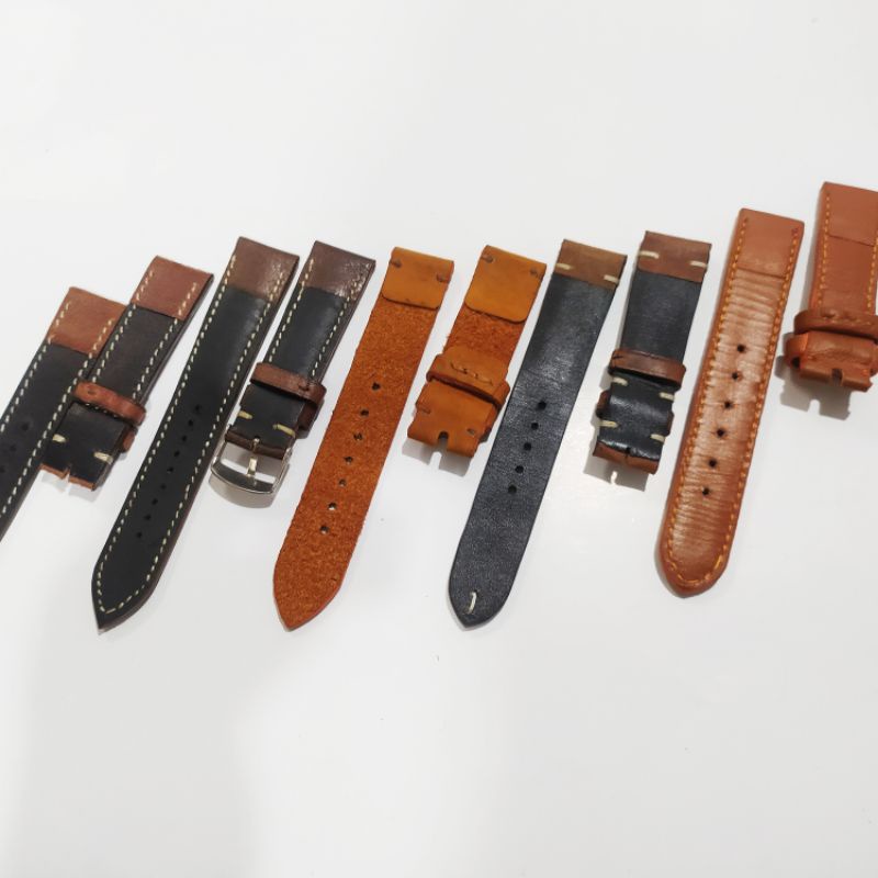 handmade strap size 20 mm all genuine leather free buckle