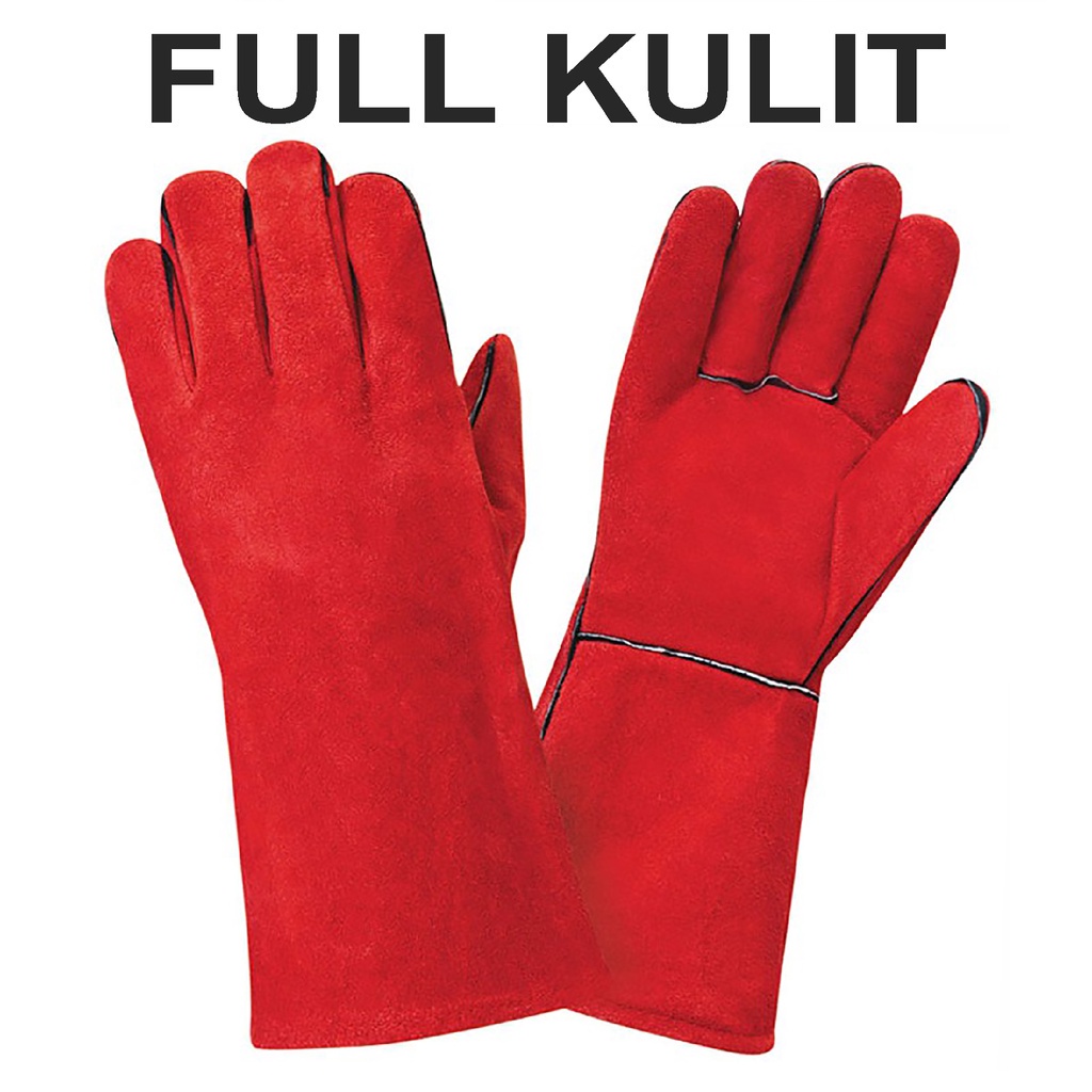 Sarung Tangan Las Kombinasi Kulit Tebal Anti Panas Welding Safety Gloves / Sarung Tangan Las Kulit T