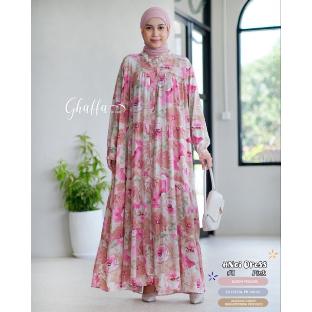 NOI DRESS BY GHAFFA THE LABEL / GAMIS MOTIF MUSLIMAH / Dress wanita LD110