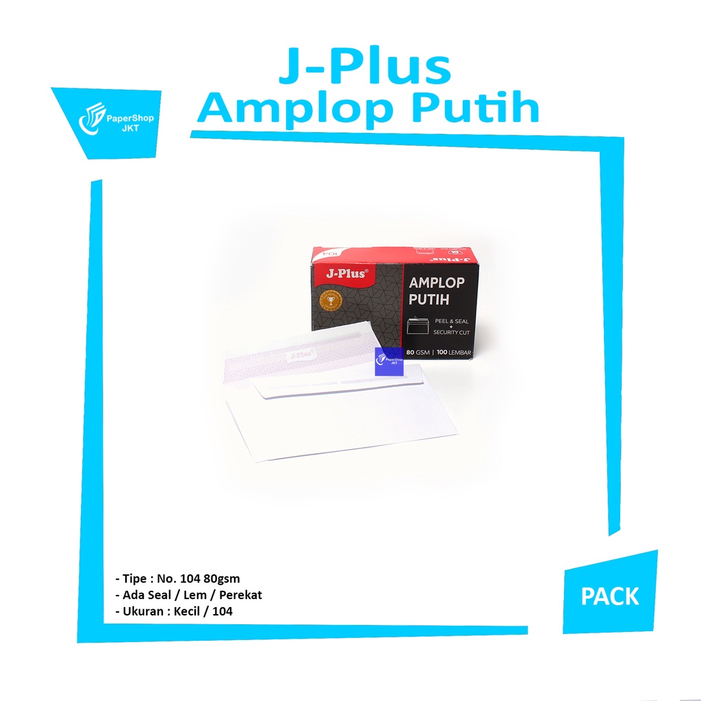 

JPLUS - Amplop Putih Merah No. 104 80gsm Peel & Seal