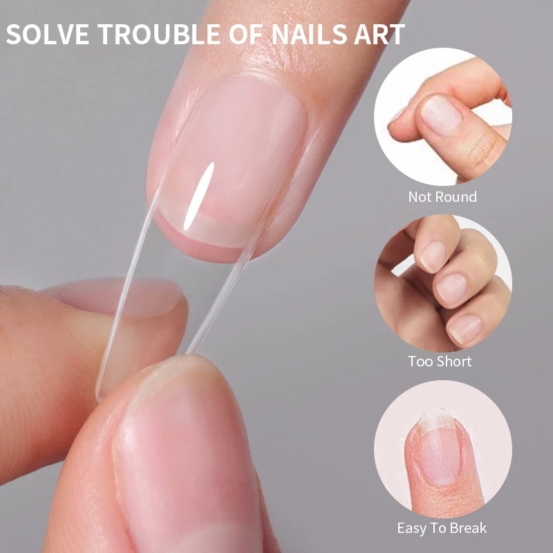 24 Pcs Tekan Pada Kuku Palsu Penuh Penutup Peti Mati Kuku Transparan Ekstensi Kuku Buatan DIY Manicure Art Aksesoris Alat