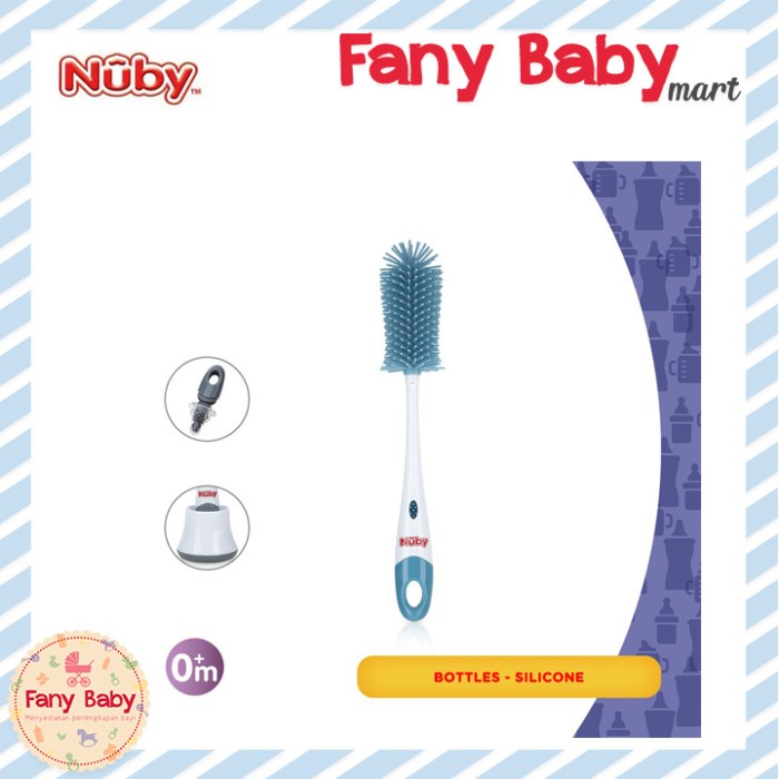 Terlaris Nuby Silicone Bottle & Nipple Brush With Stand
